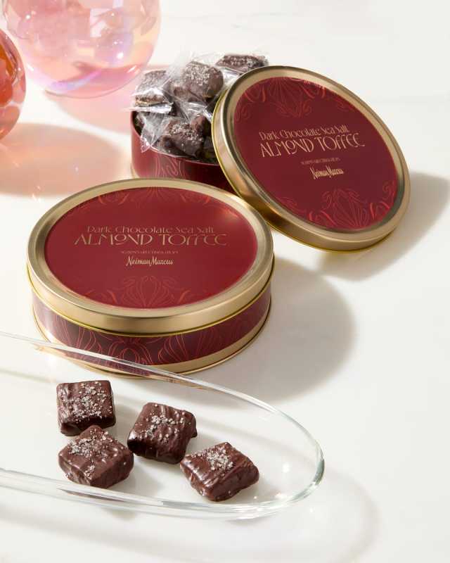 Dark Chocolate Almond Toffee with Sea Salt, Set of 2